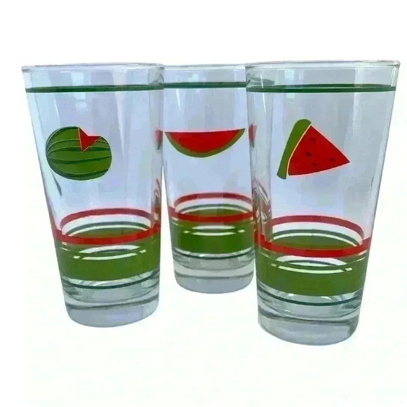Set of 6 watermelon drinking glasses - Picture 3 of 10